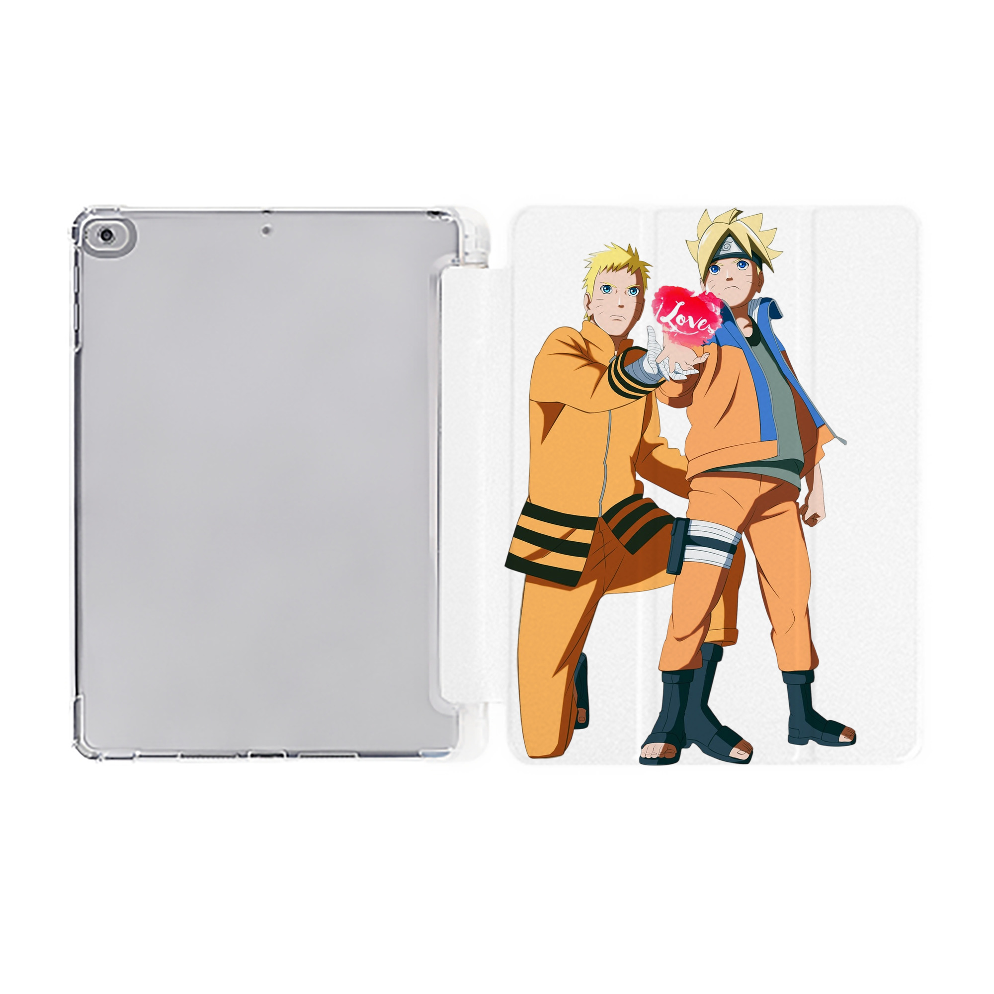 （画像用） NARUTO -ナルト- うずまき ボルト Uzumaki Boruto IPad ケース ペン収納付き 三つ折りスタンド PUレザー×シリコン 対応機種9.5/10.5/10.9インチ